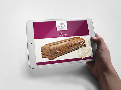Digitaler iPad Katalog für Kunde Bestattungshaus Schulze