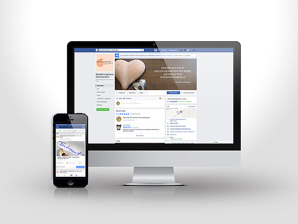 Facebook Online Auftritt für Bestattungen Wünnemann