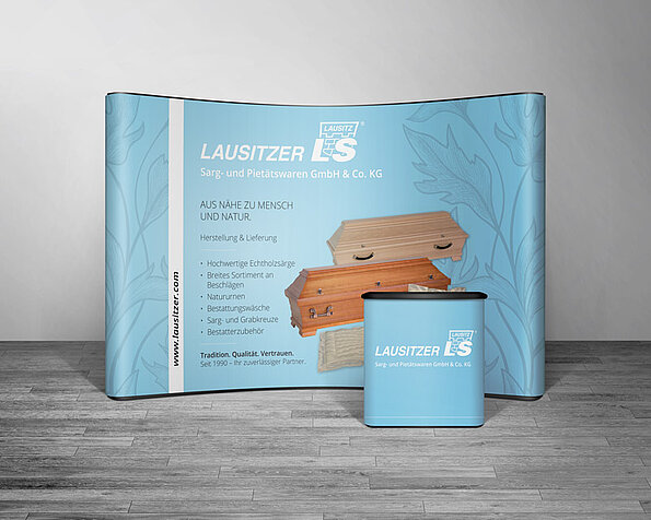 Messestand-Design für Bestattungsunternehmen Lausitzer Sarg 