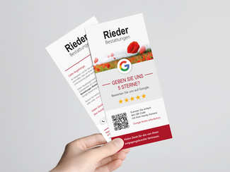 Rieder Bestattungen Google Bewertungskarten