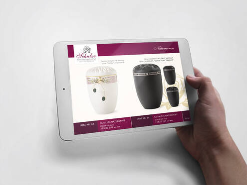 Bestattungsinstitut Schulze iPad-Katalog Urnen
