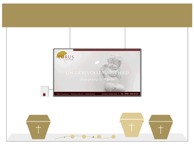 TORUS Trauerhaus Digital Signage