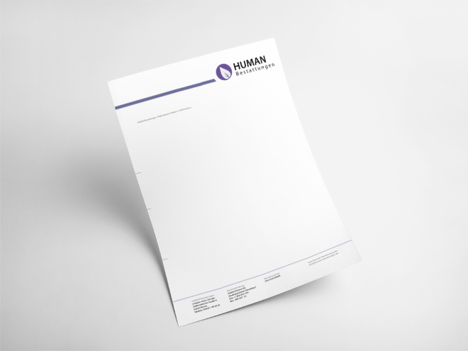 Human Bestattungen Briefpapier
