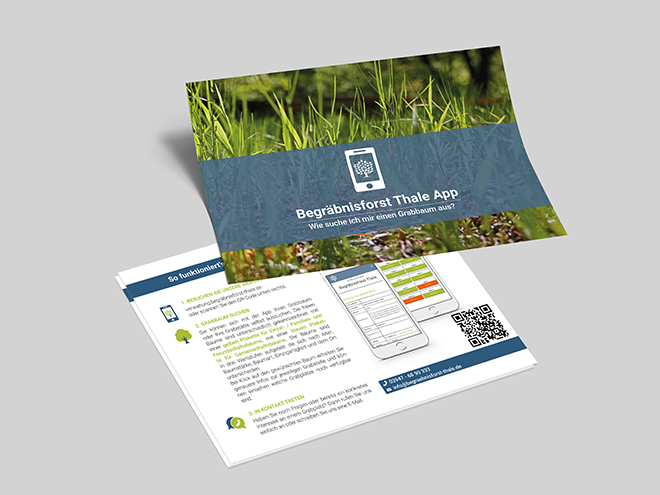 Begräbnisforst Thale App Flyer
